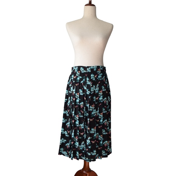 J. Crew Pleated Midi Skirt in Botanical Bees - Picture 2 of 8